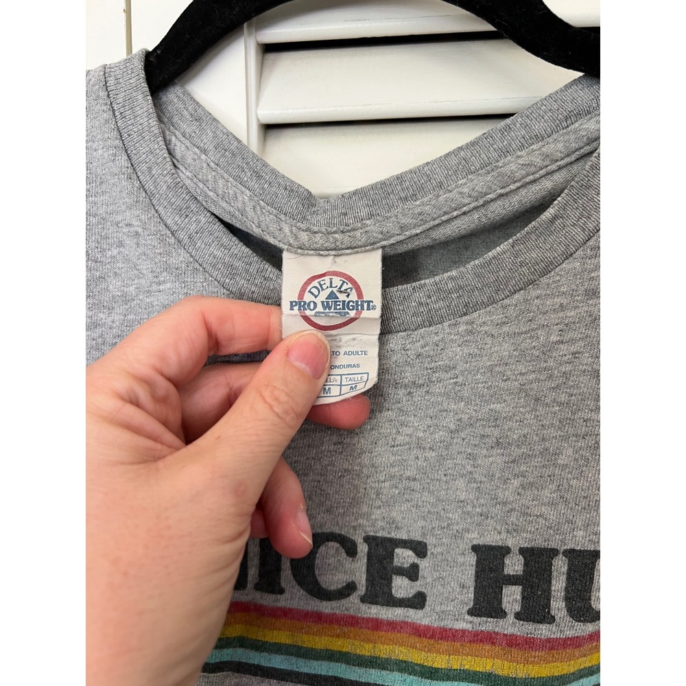 Be A Nice Human Tee M 70s Retro Rainbow Granola Kindness Teacher Graphic Shi - Picture 3 of 4